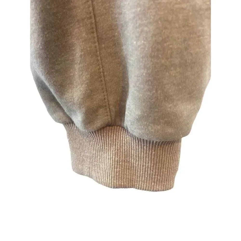 HEM & THREAD WOMENS MED FLEECE TAN JUMPSUIT CUFFS POCKETS